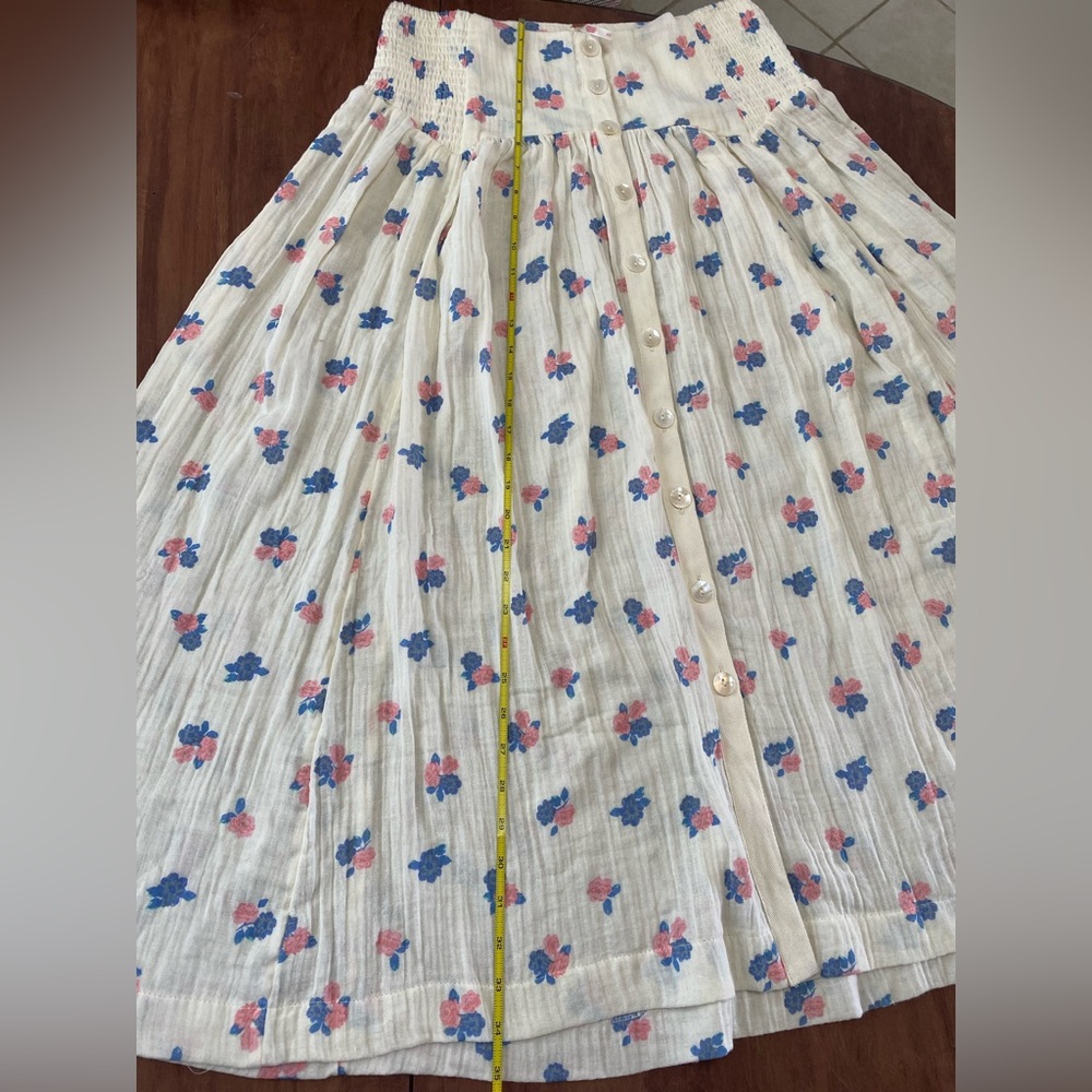 Free People Iris Corset Skirt Floral 100% Cotton Size M - Picture 7 of 9